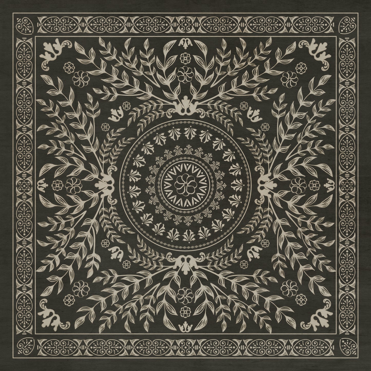 Pattern 40 Villa Lante 120x120 Vintage Vinyl Floorcloth