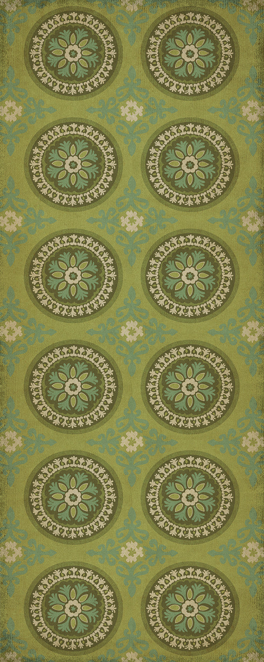 Pattern 43 Dharma 36x90 Vintage Vinyl Floorcloth