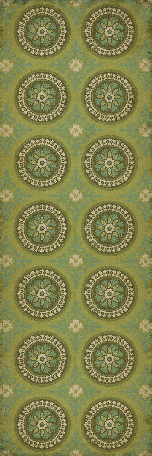 Pattern 43 Dharma 36x108 Vintage Vinyl Floorcloth