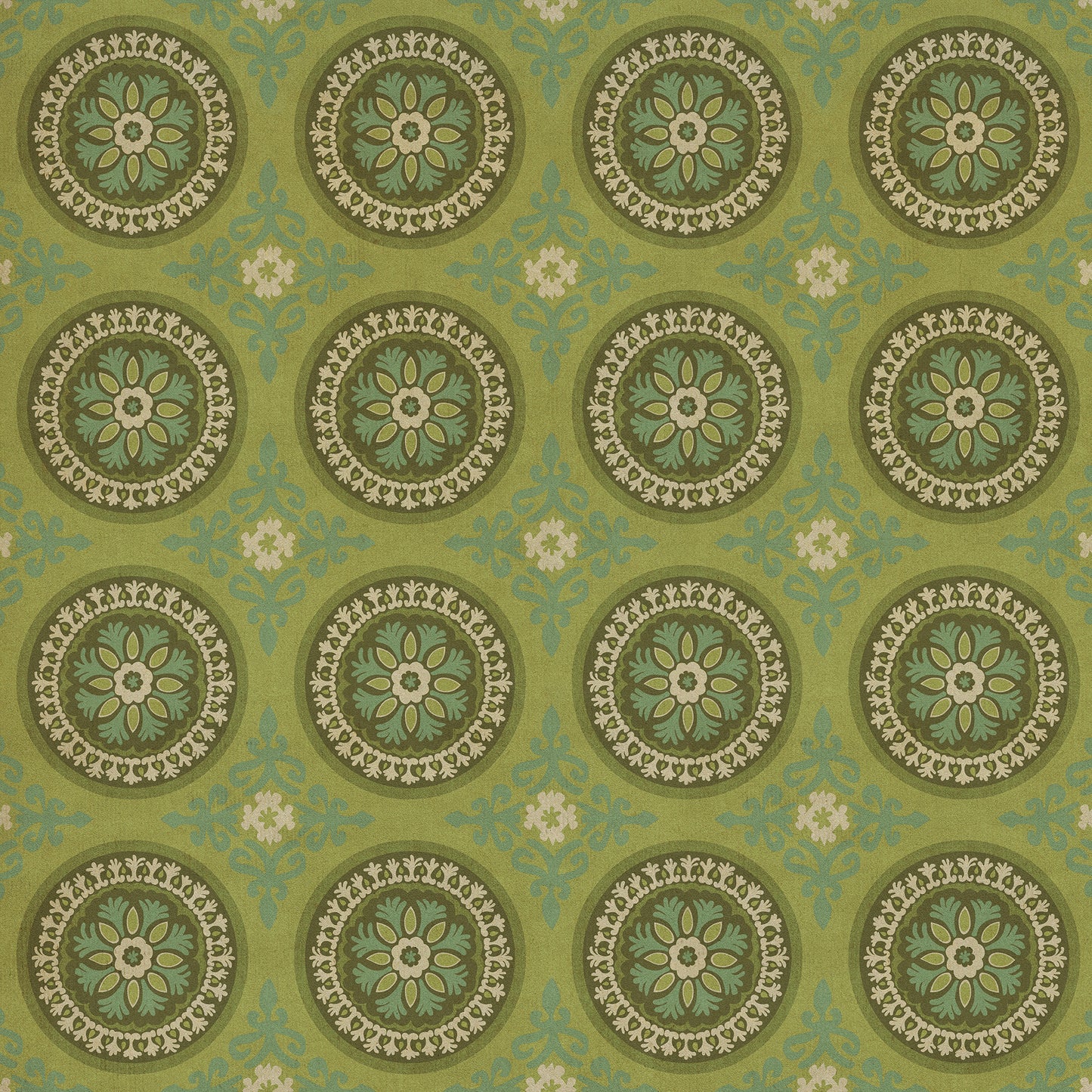 Pattern 43 Dharma 60x60 Vintage Vinyl Floorcloth