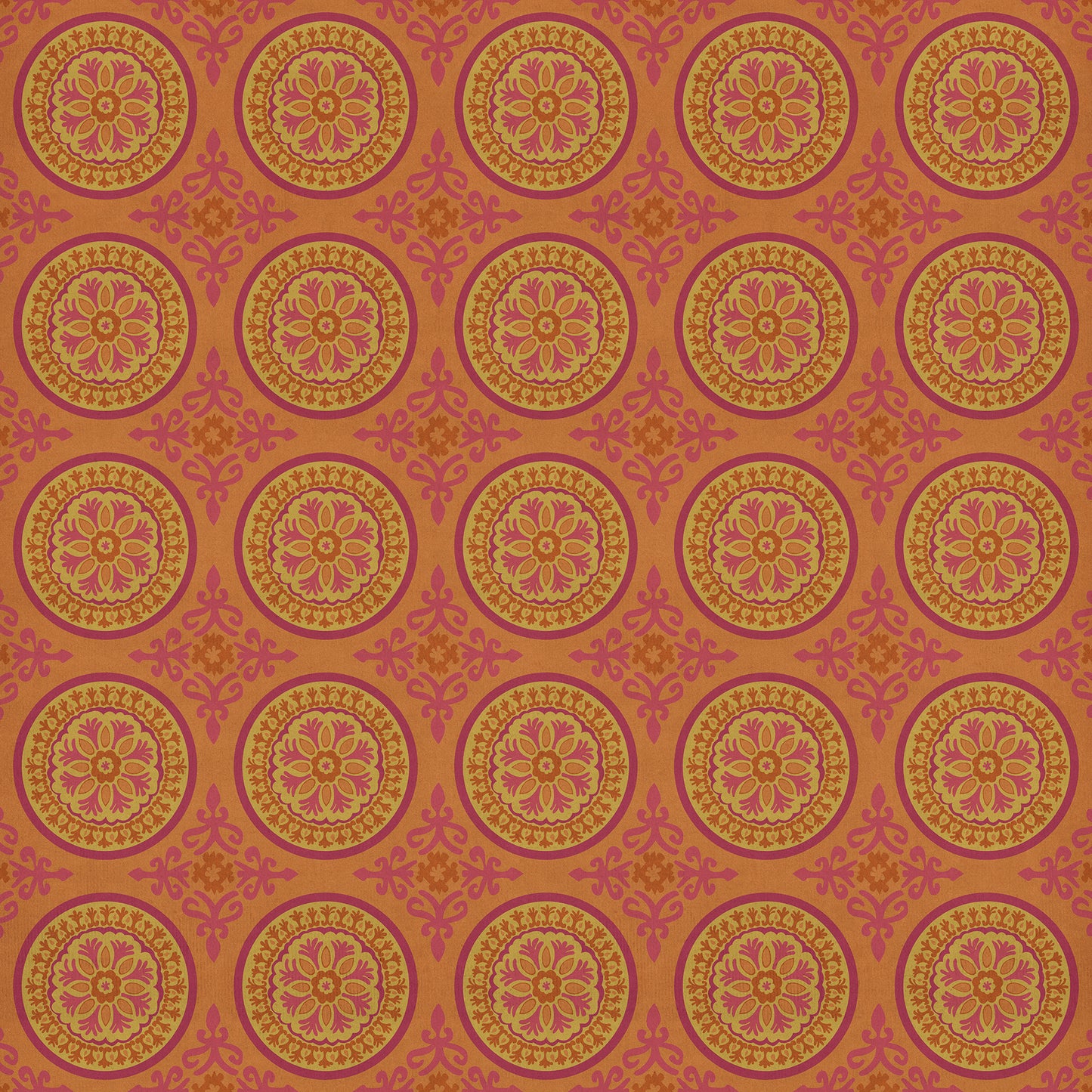 Pattern 43 Enlightenment 96x96 Vintage Vinyl Floorcloth