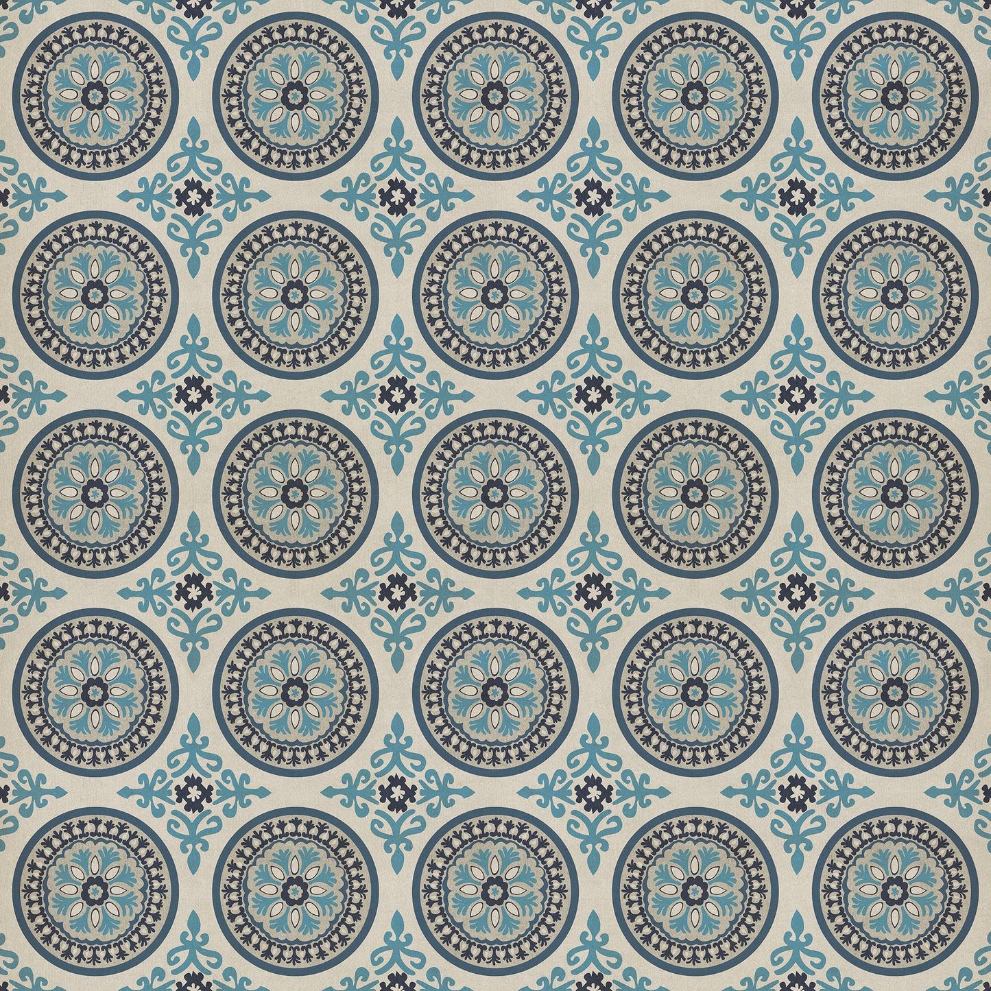 Pattern 43 Epiphany 96x96 Vintage Vinyl Floorcloth