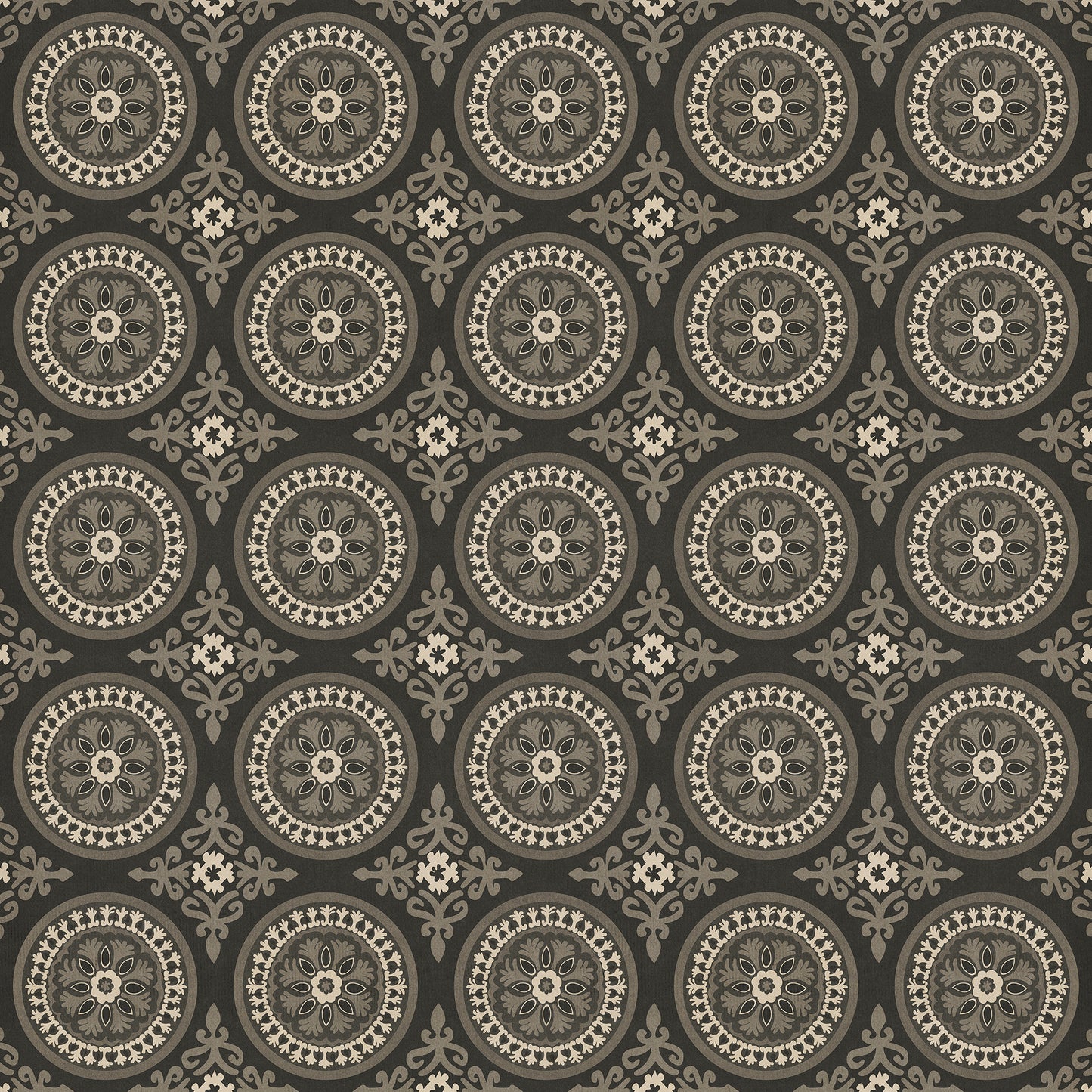 Pattern 43 Karma 96x96 Vintage Vinyl Floorcloth