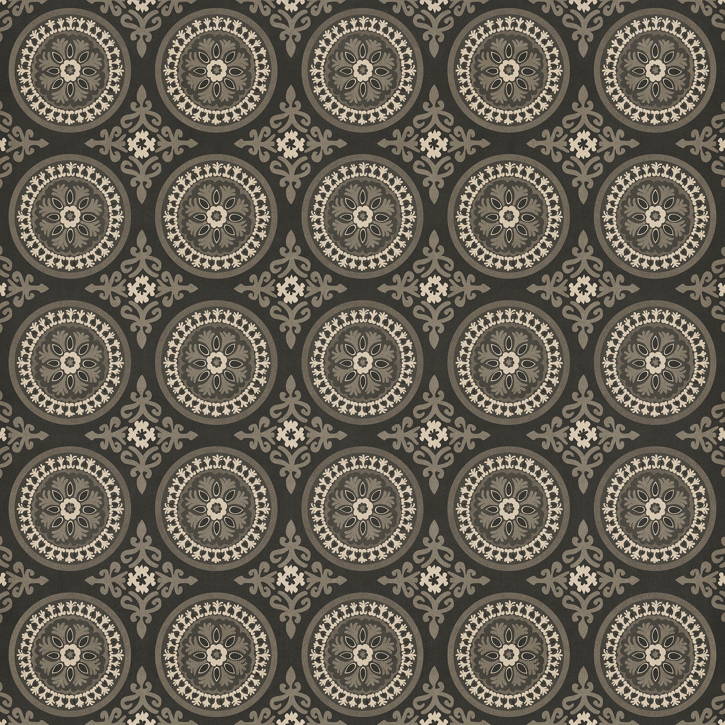 Pattern 43 Karma 120x120 Vintage Vinyl Floorcloth