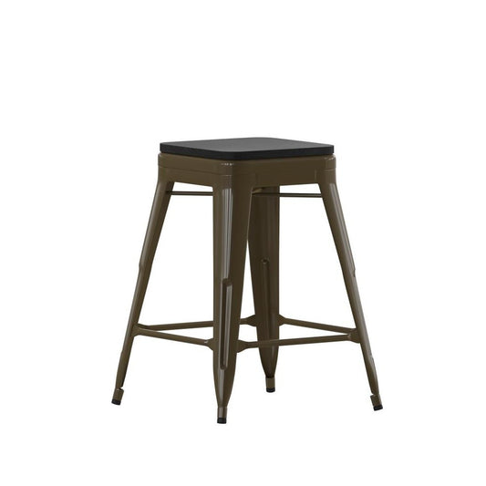 4PK 24" GN Stool-Black Seat