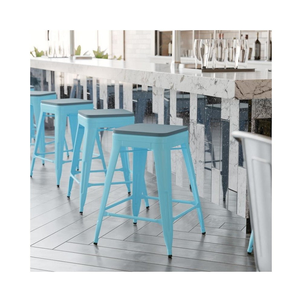 4PK 24" Teal Stool-Teal Seat