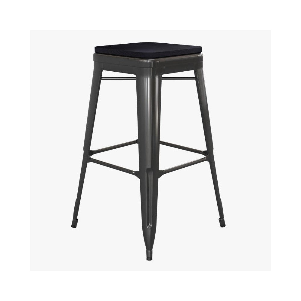 4PK 30" Black Stool-Black Seat