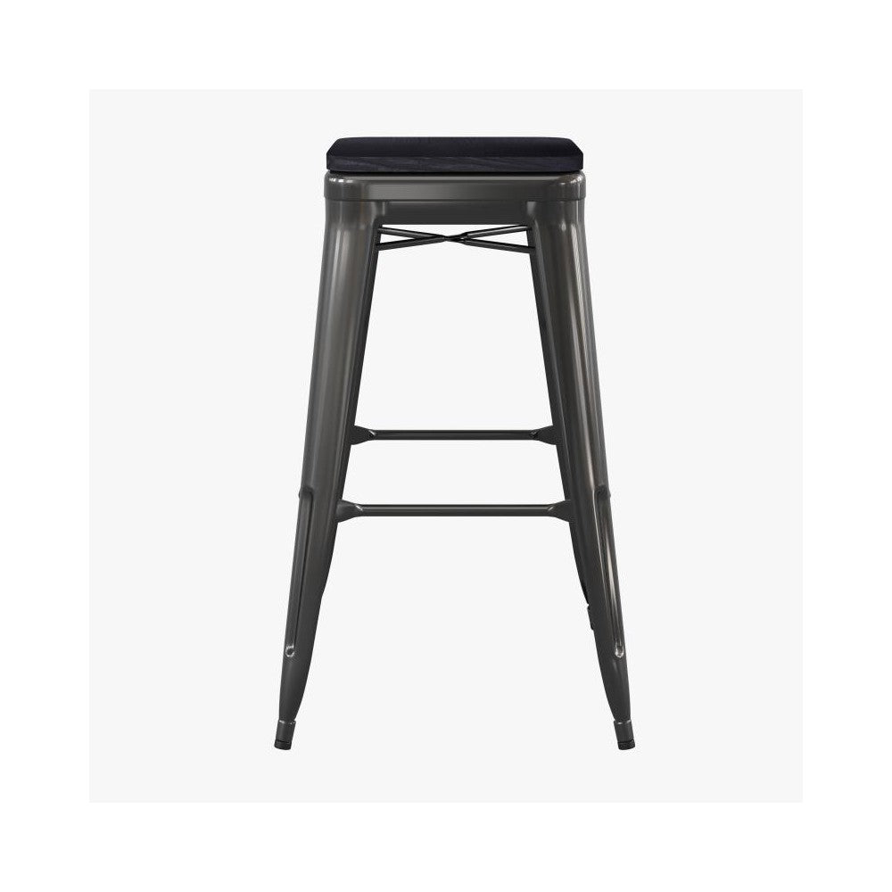 4PK 30" Black Stool-Black Seat