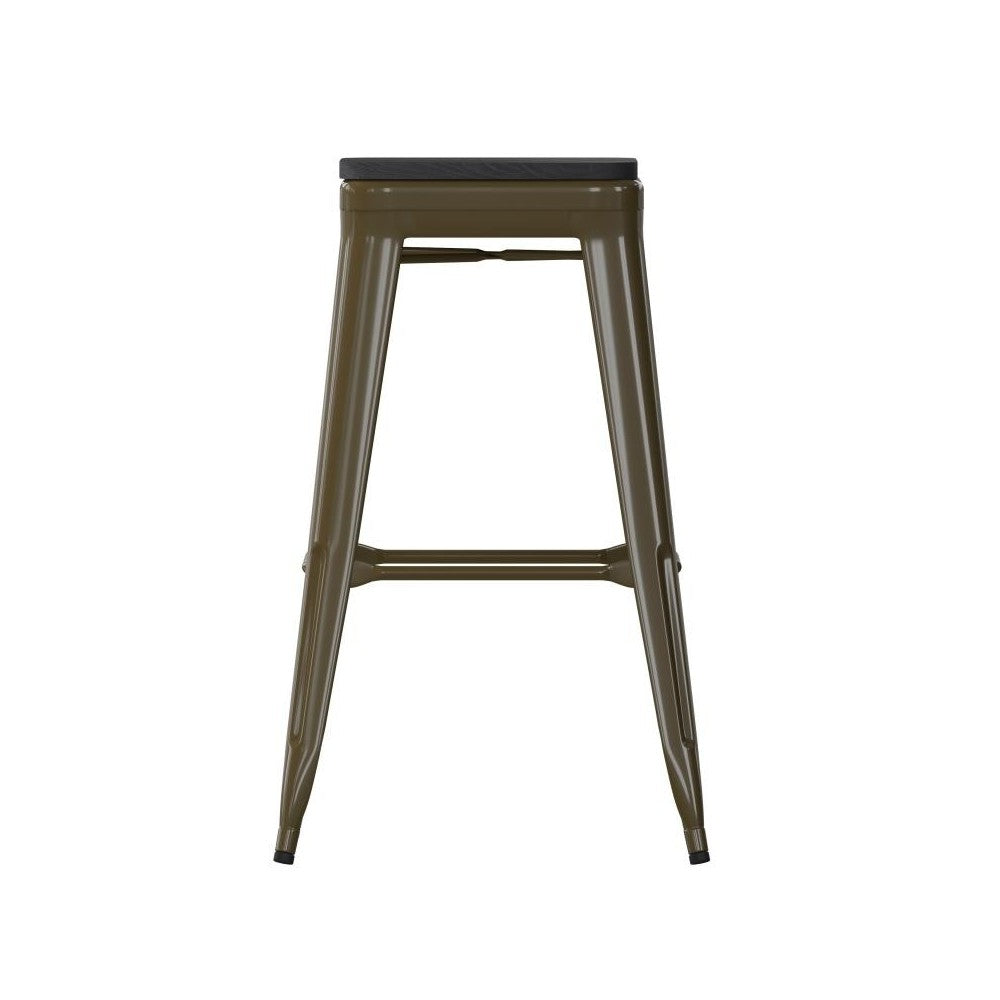 4PK 30" GN Stool-Black Seat