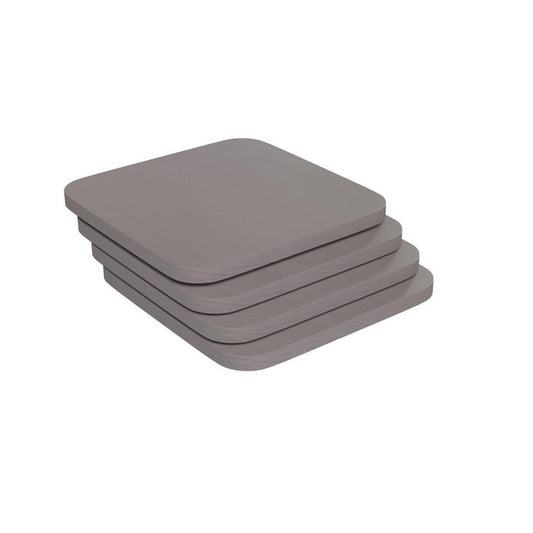 4PK Gray Poly Resin Wood Seats with Rounded Edges