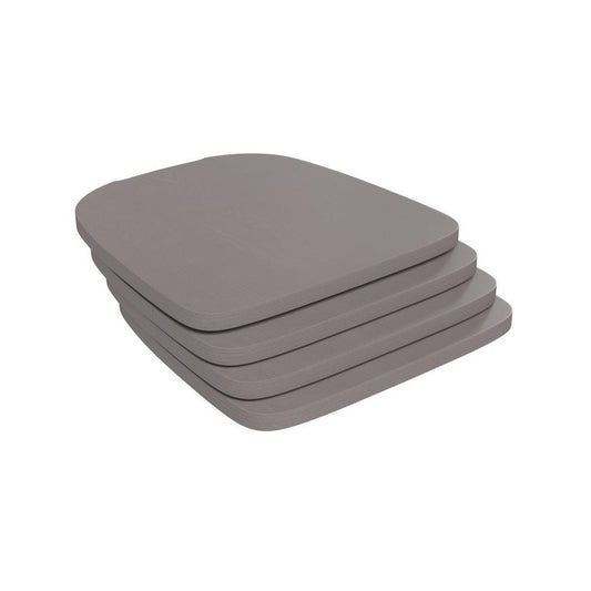 4PK Gray Poly Resin Wood Square Seats