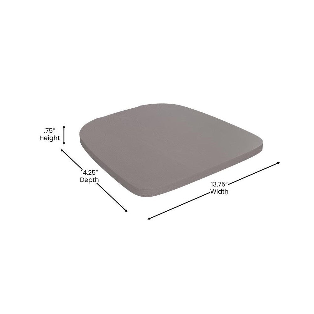 4PK Gray Poly Resin Wood Square Seats