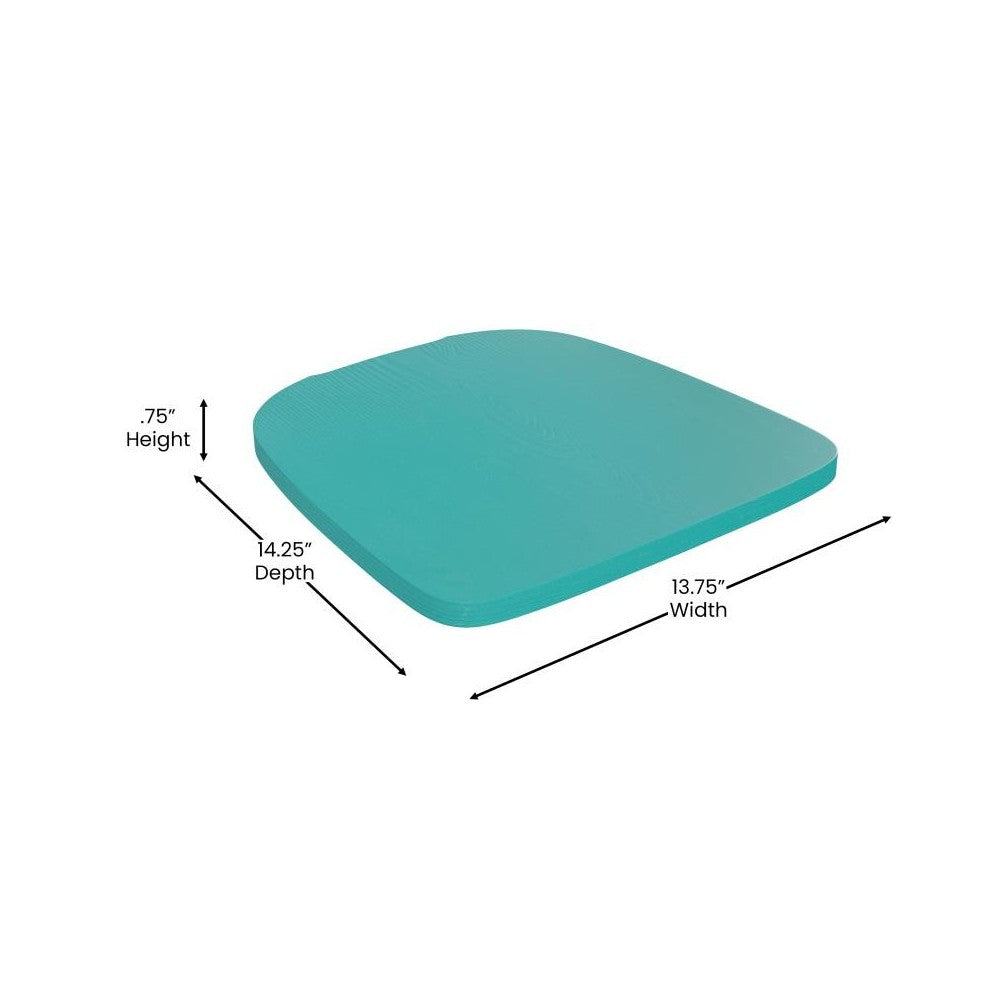 4PK Mint Poly Resin Wood Square Seats