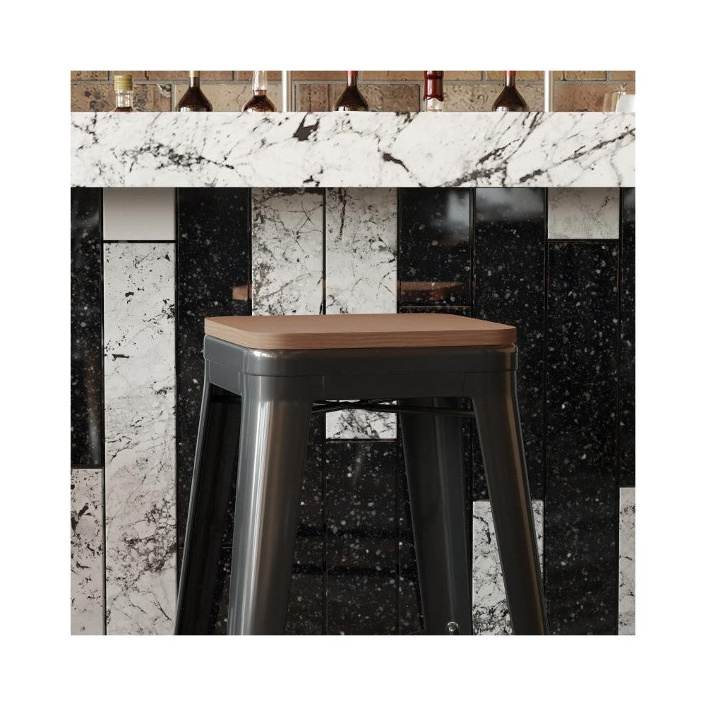 4PK Teak Poly Resin Wood Seats with Rounded Edges