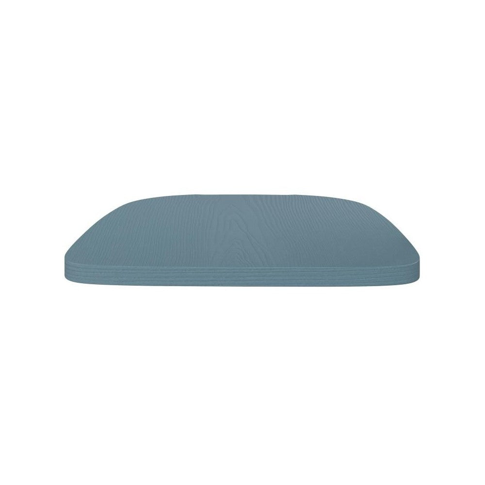 4PK Teal-Blue Poly Resin Wood Square Seats