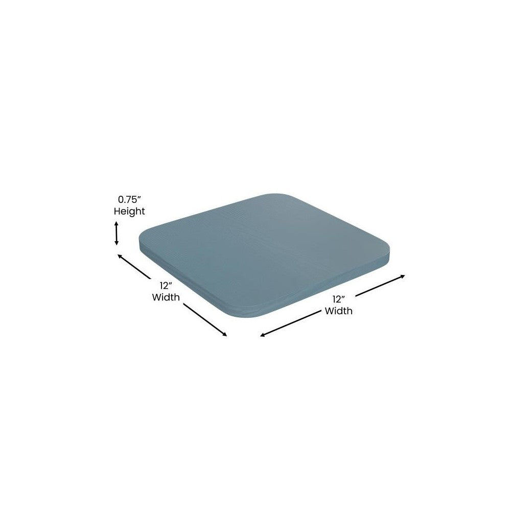 4PK Teal-BluePoly Resin Wood Seats with Rounded Edges