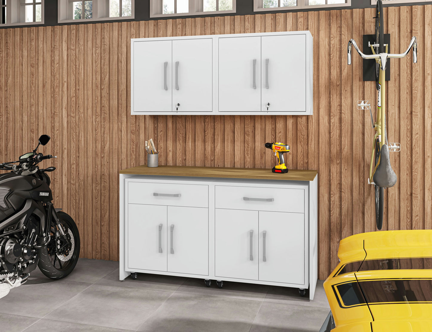 Eiffel 5-Piece Garage Storage Set in White