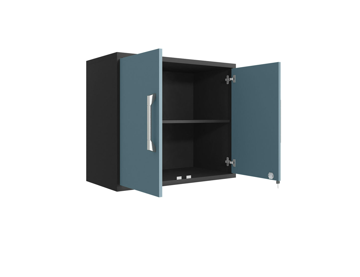 Eiffel 5-Piece Garage Storage Set in Matte Black and Aqua Blue