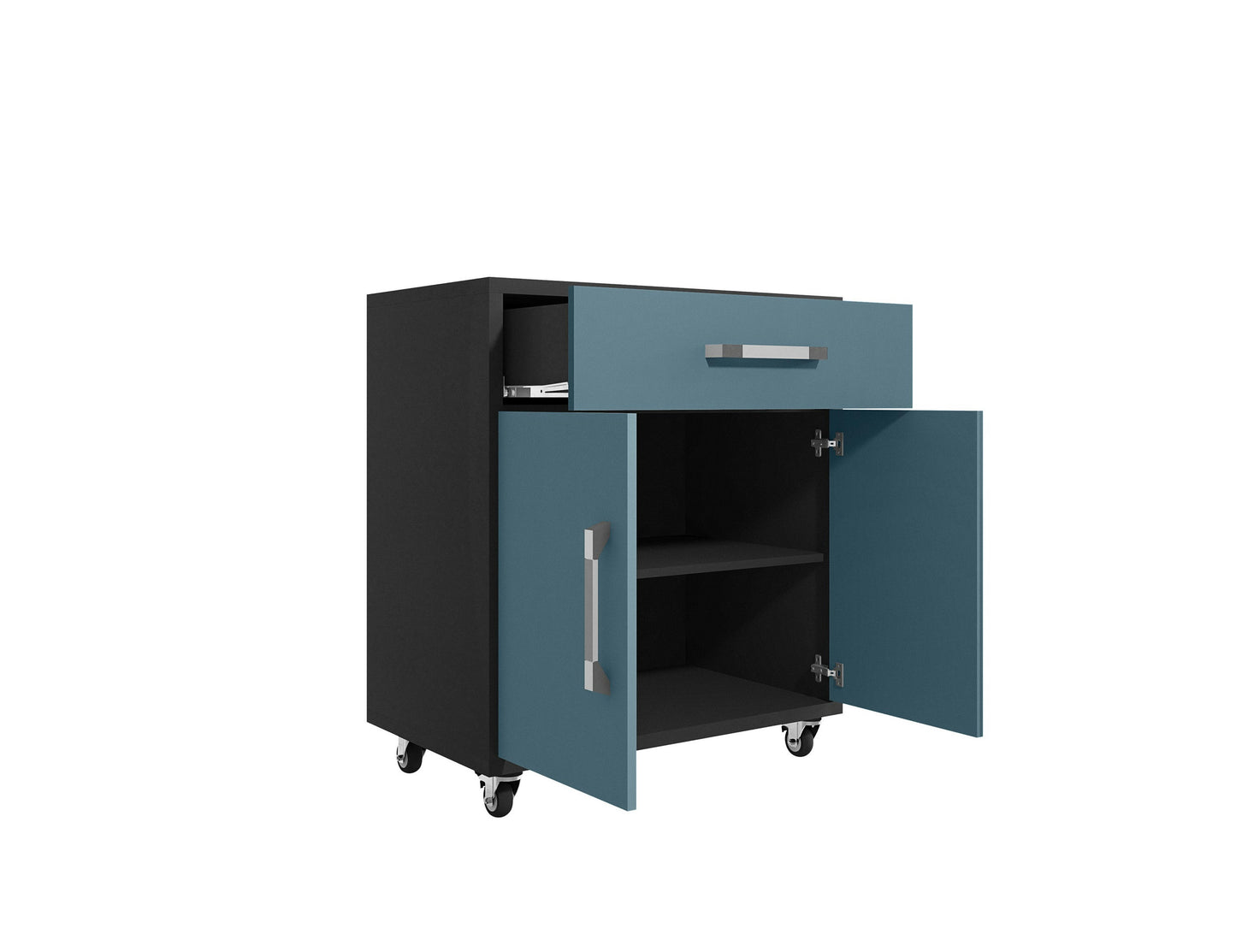 Eiffel 5-Piece Garage Storage Set in Matte Black and Aqua Blue