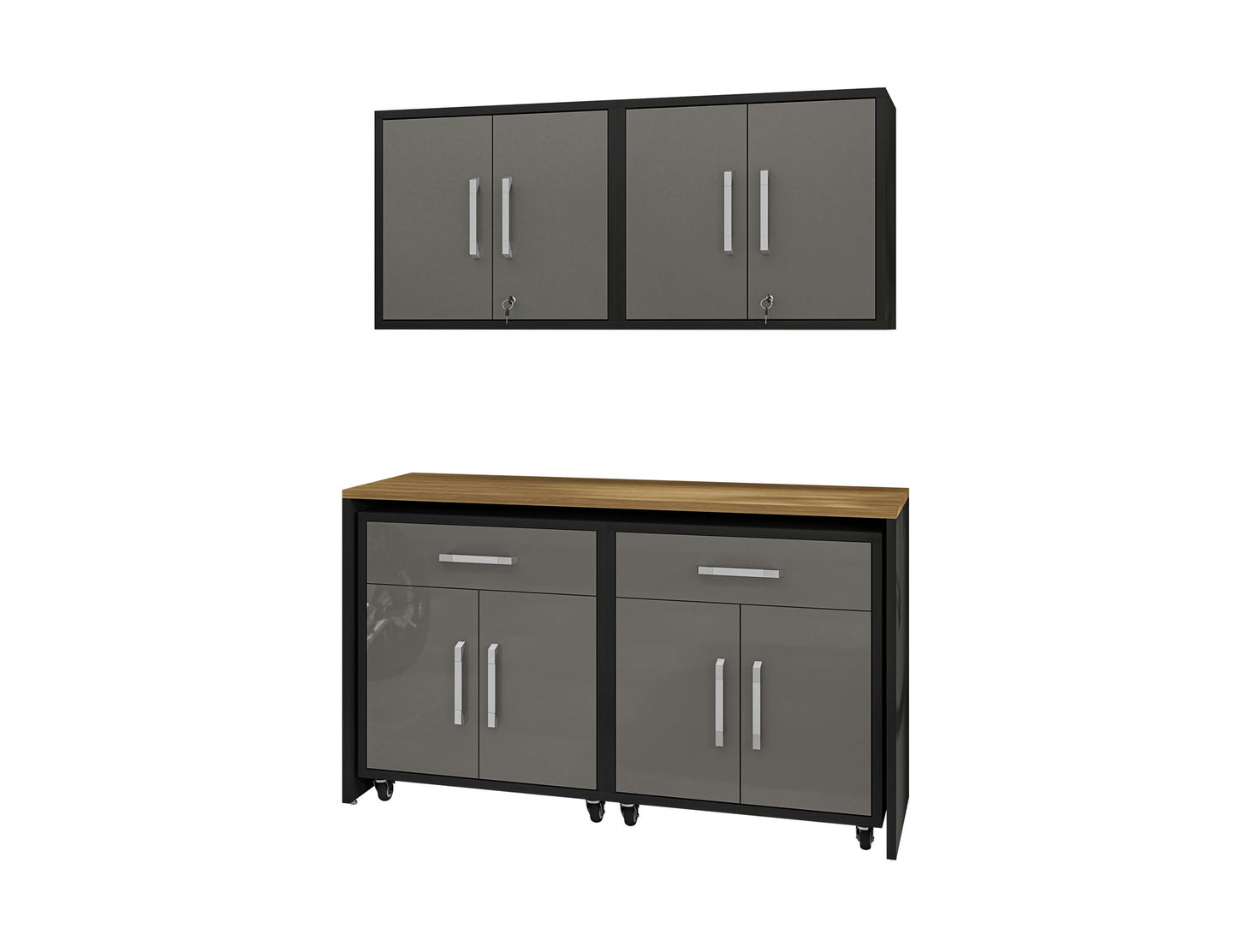Eiffel 5-Piece Garage Storage Set in Matte Black and Grey
