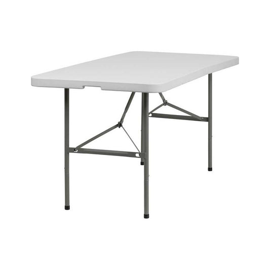 5-Foot Bi-Fold Granite White Plastic Folding Table