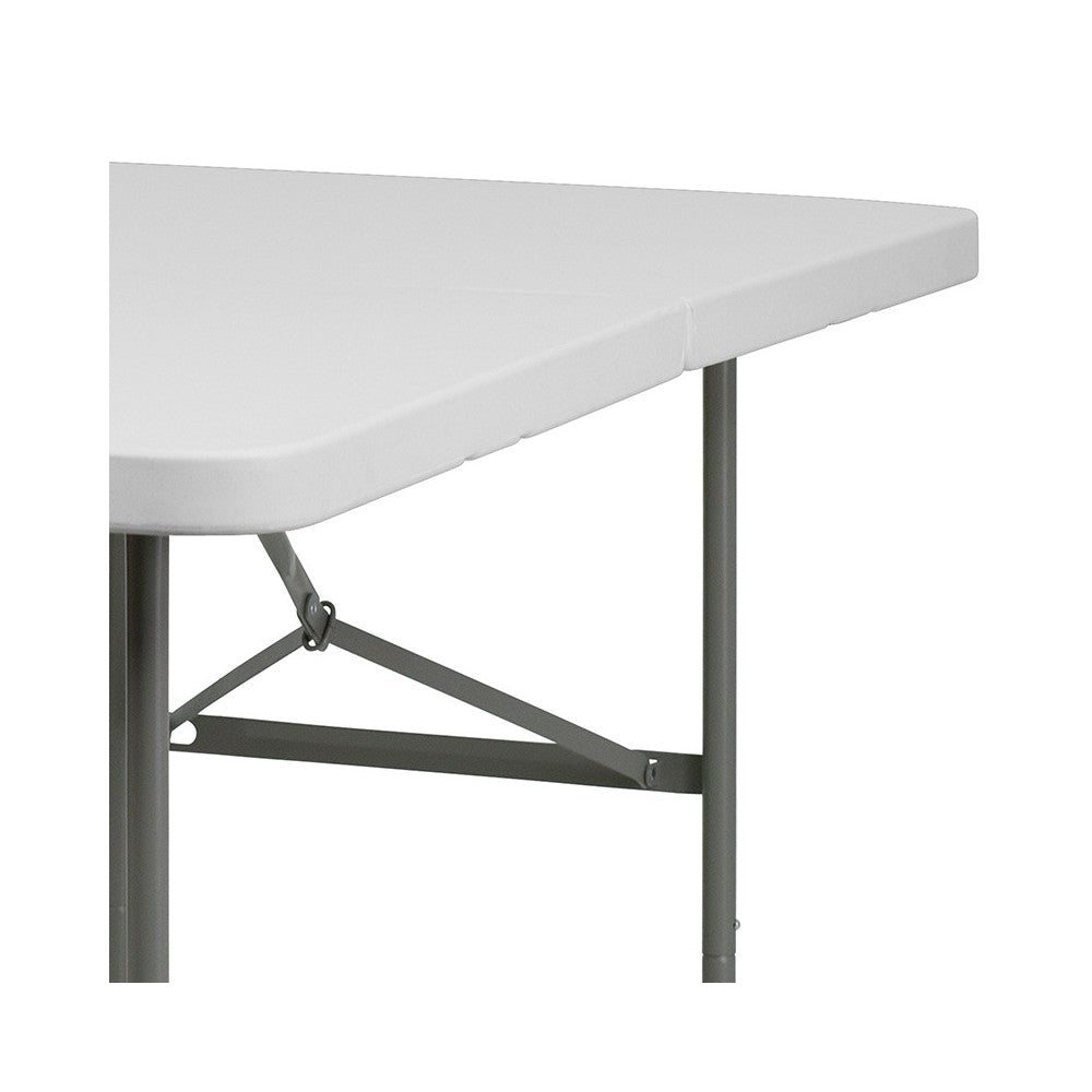 5-Foot Bi-Fold Granite White Plastic Folding Table