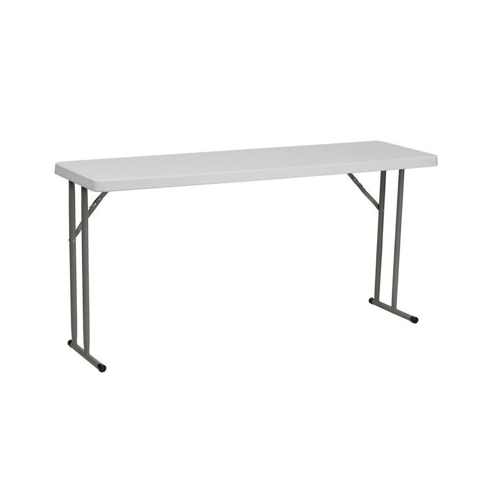 5-Foot Granite White Plastic Folding Training Table