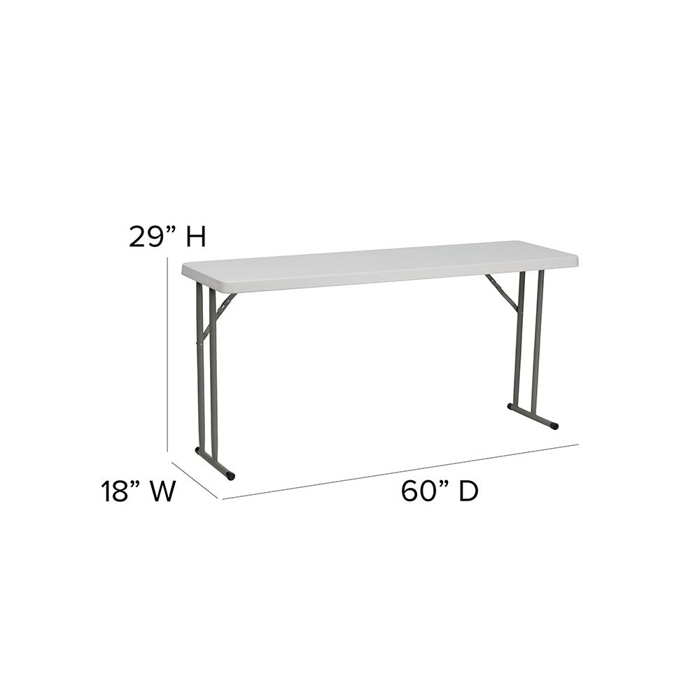 5-Foot Granite White Plastic Folding Training Table