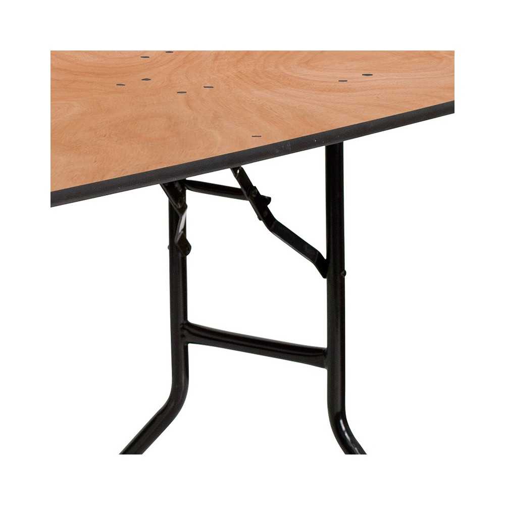 5-Foot Half-Round Wood Folding Banquet Table