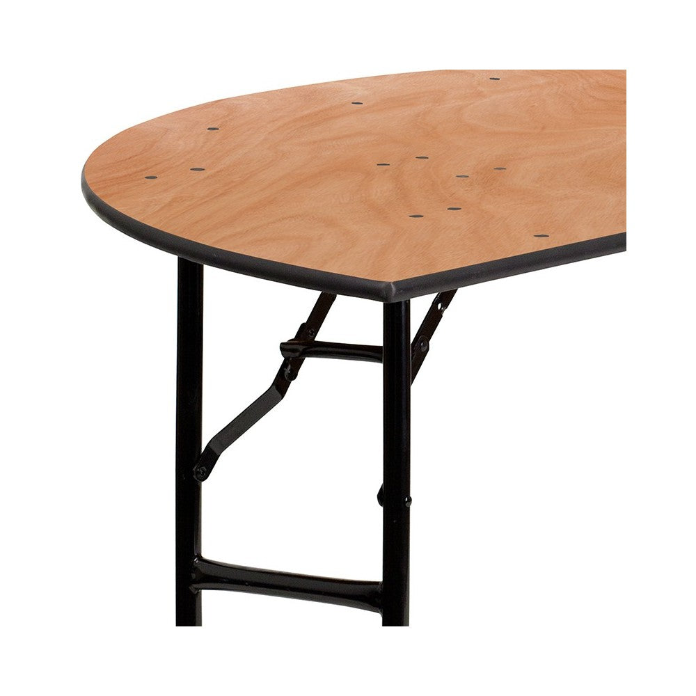 5-Foot Half-Round Wood Folding Banquet Table