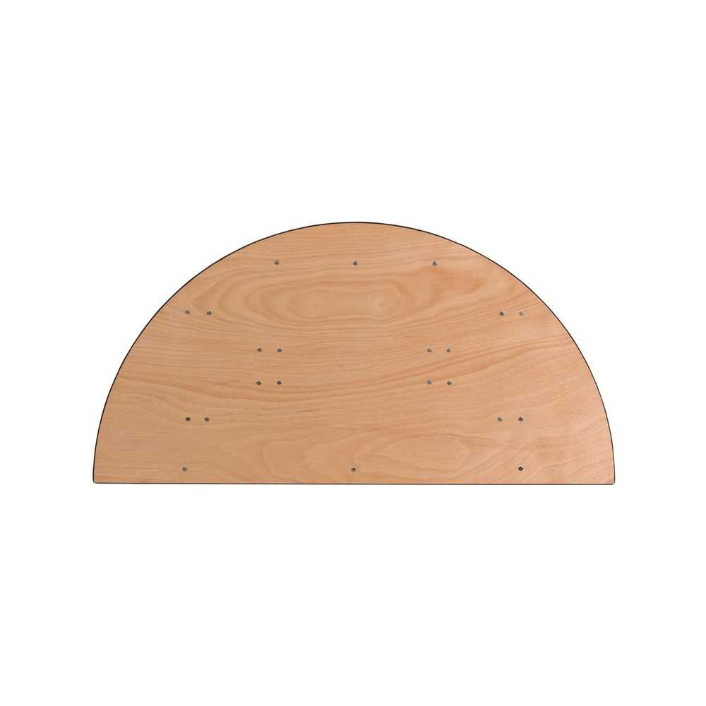 5-Foot Half-Round Wood Folding Banquet Table