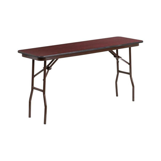 5-Foot High Pressure Mahogany Laminate Folding Training Table