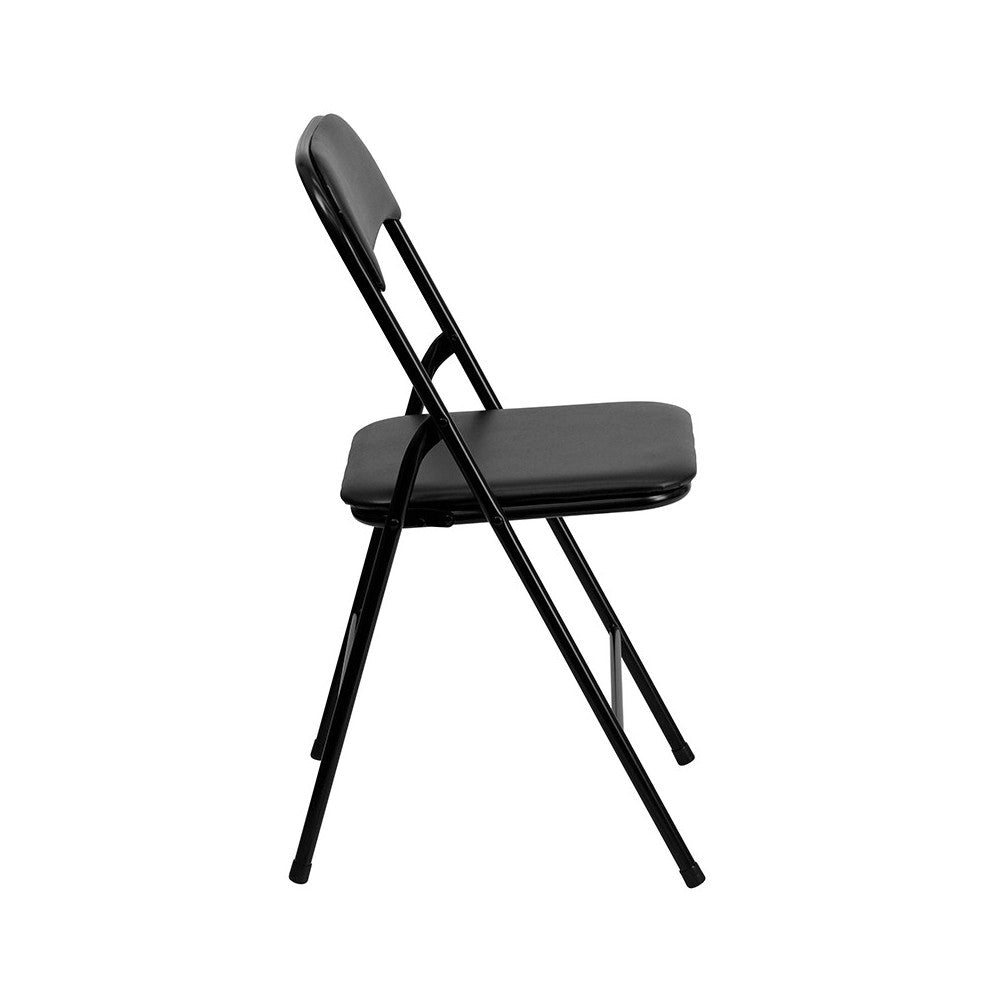 5 Piece Black Folding Card Table and Chair Set