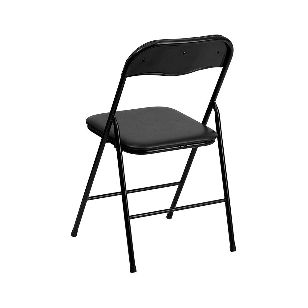 5 Piece Black Folding Card Table and Chair Set