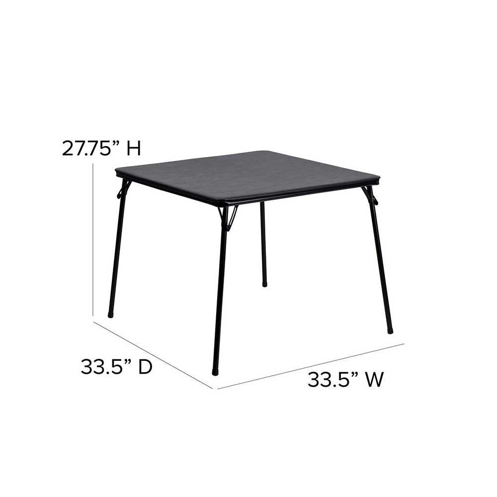 5 Piece Black Folding Card Table and Chair Set