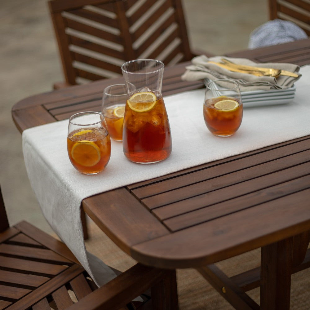 5-Piece Extendable Outdoor Patio Dining Set - Dark Brown