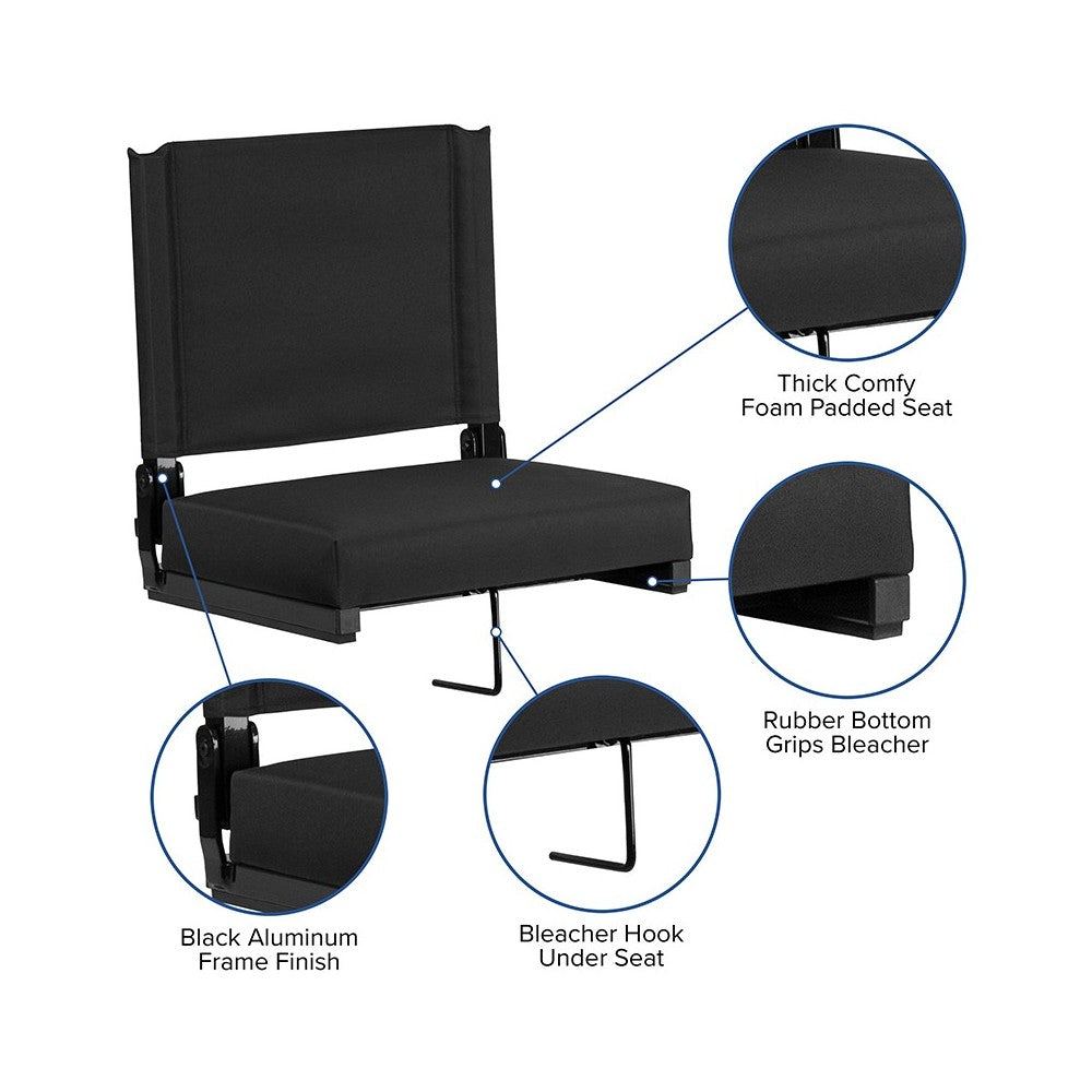 500 LB. Weight Capacity Lightweight Aluminum Frame and Ultra-Padded Seat in Black