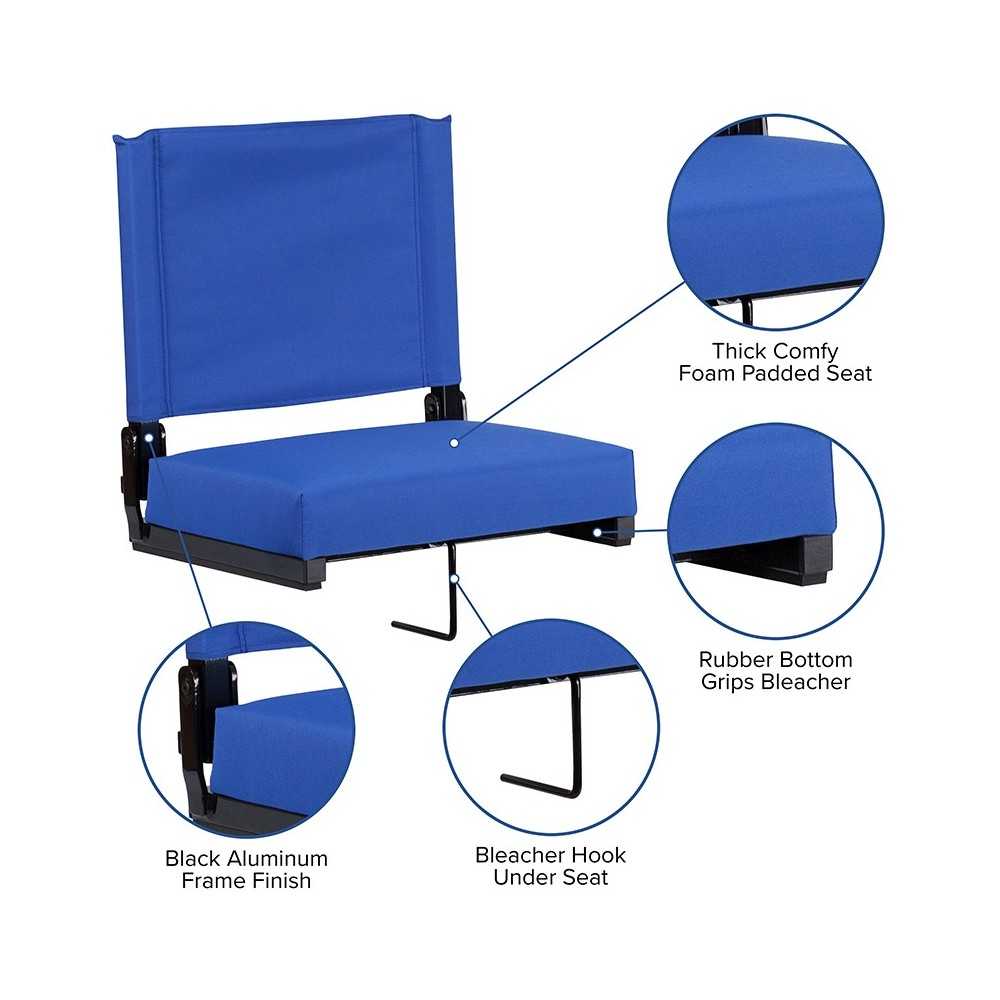 500 LB. Weight Capacity Lightweight Aluminum Frame and Ultra-Padded Seat in Blue