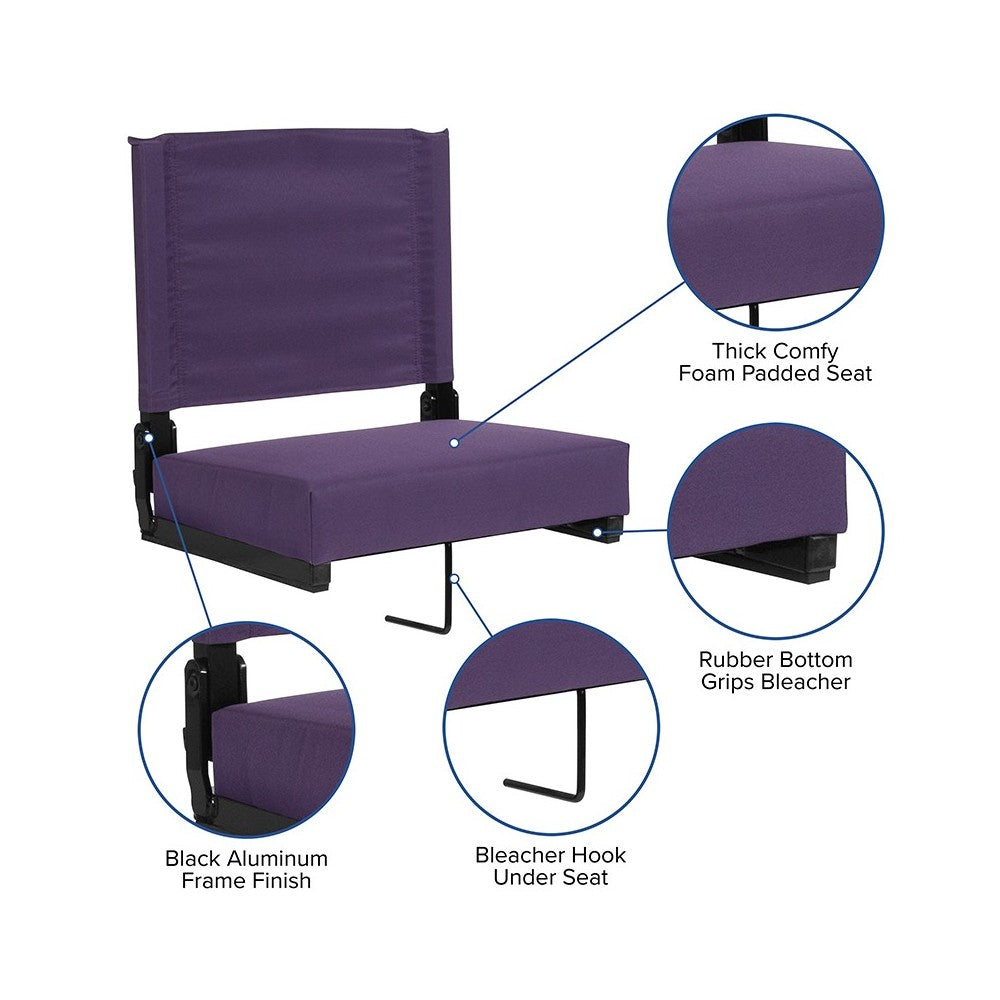 500 LB. Weight Capacity Lightweight Aluminum Frame and Ultra-Padded Seat in Dark Purple