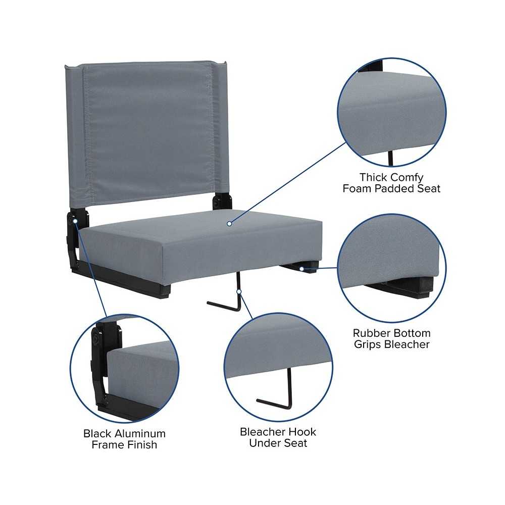 500 LB. Weight Capacity Lightweight Aluminum Frame and Ultra-Padded Seat in Gray