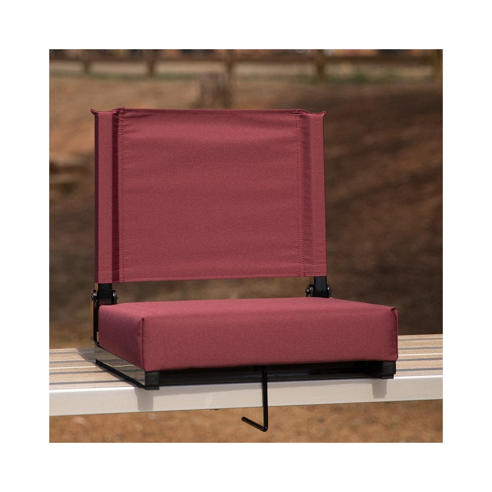 500 LB. Weight Capacity Lightweight Aluminum Frame and Ultra-Padded Seat in Maroon
