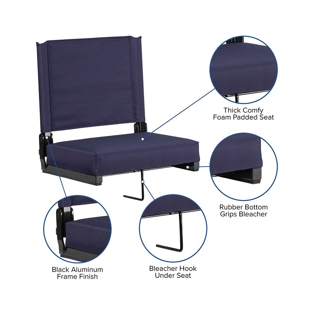 500 LB. Weight Capacity Lightweight Aluminum Frame and Ultra-Padded Seat in Navy