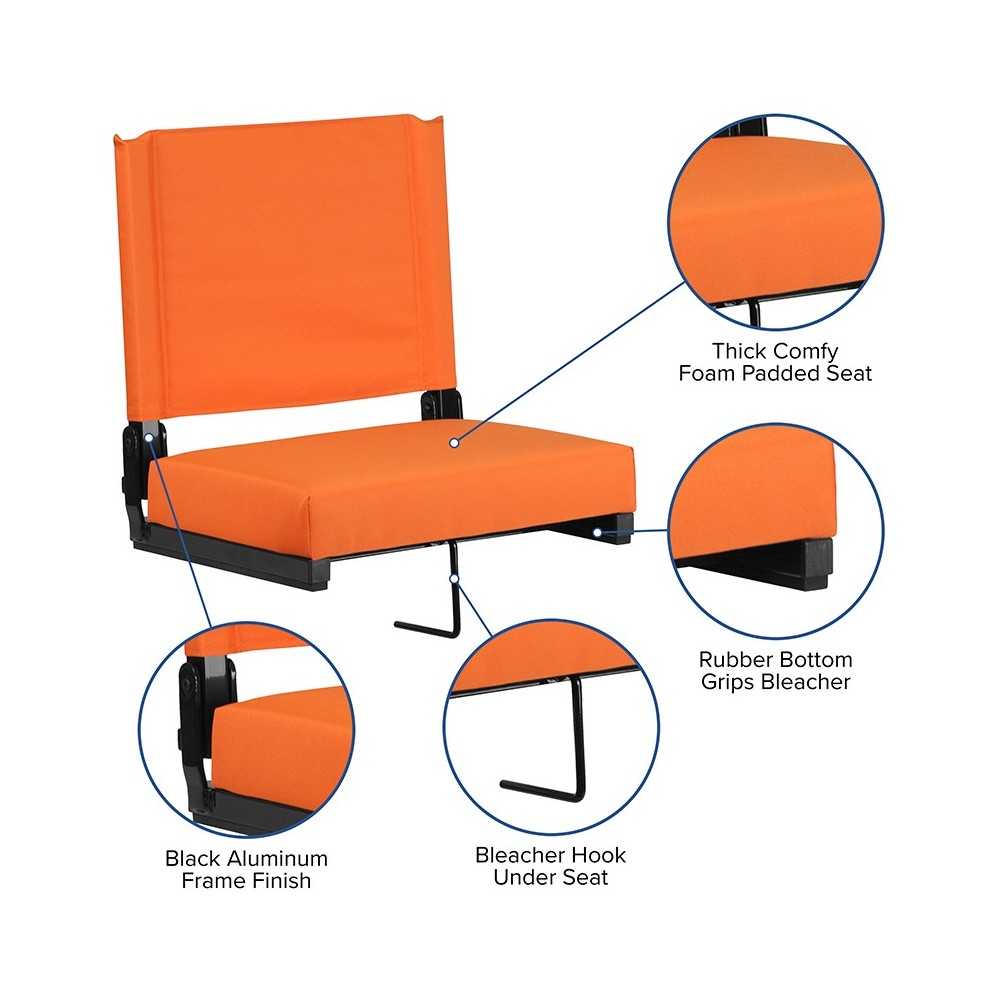 500 LB. Weight Capacity Lightweight Aluminum Frame and Ultra-Padded Seat in Orange