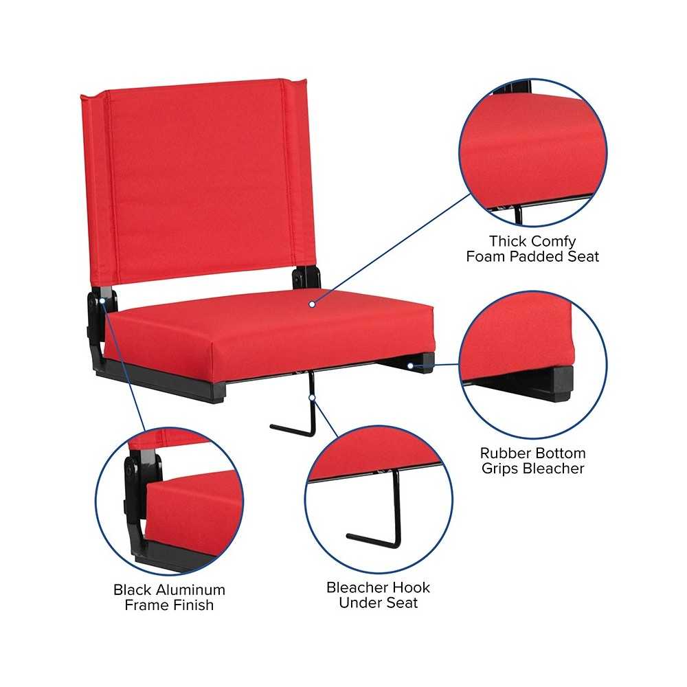 500 LB. Weight Capacity Lightweight Aluminum Frame and Ultra-Padded Seat in Red