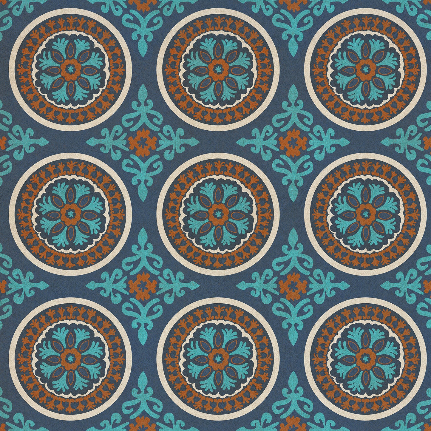 Pattern 43 Samadi 36x36 Vintage Vinyl Floorcloth