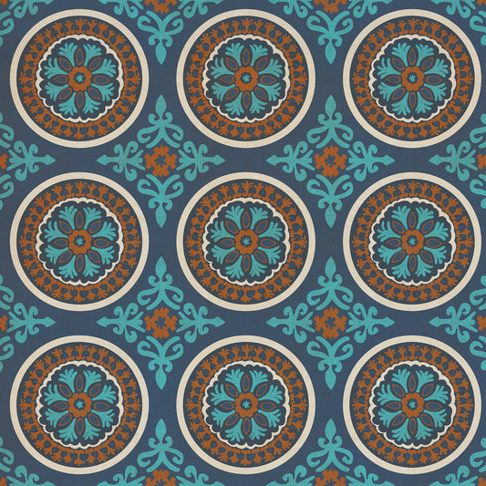Pattern 43 Samadi 36x36 Vintage Vinyl Floorcloth