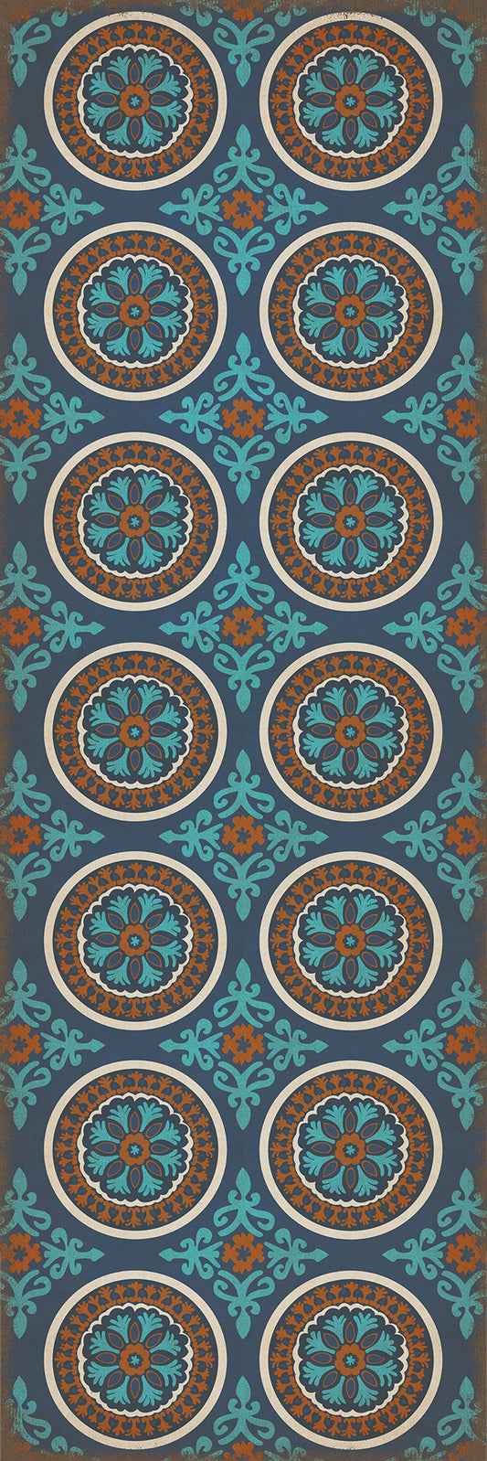 Pattern 43 Samadi 36x108 Vintage Vinyl Floorcloth