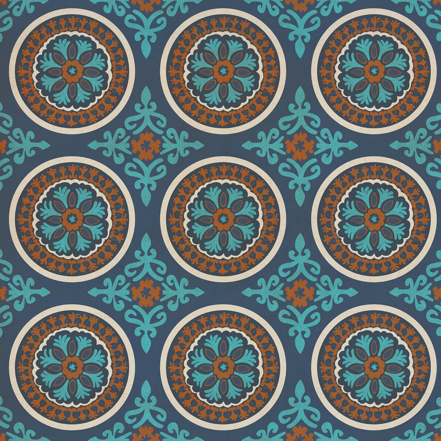 Pattern 43 Samadi 48x48 Vintage Vinyl Floorcloth
