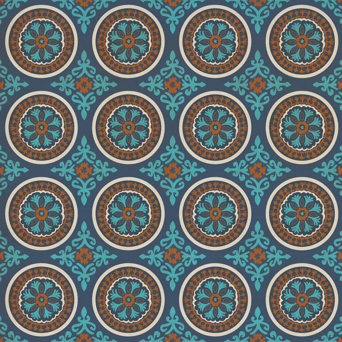 Pattern 43 Samadi 72x72 Vintage Vinyl Floorcloth