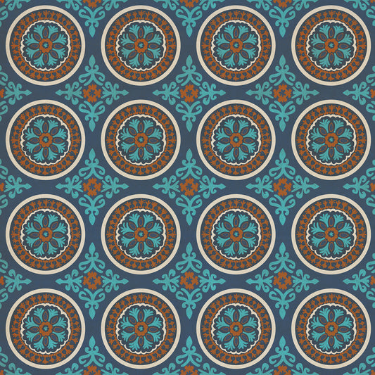 Pattern 43 Samadi 72x72 Vintage Vinyl Floorcloth